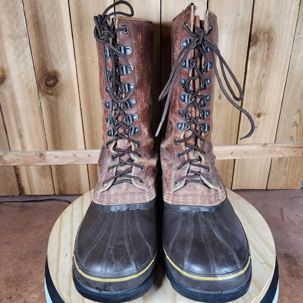 Sorel Maverick Boots Mens‎ 13 Brown Leather Cold Rubber Snow Winter Canada